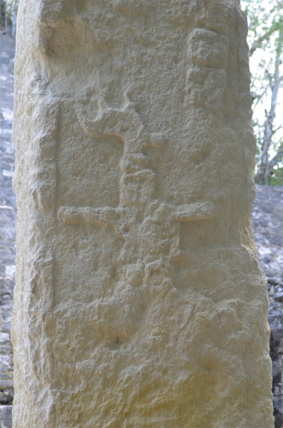 One of the least-eroded stele at Calakmul.